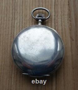 Antique Silver 800 Pocket Watch Mechanical Swiss G Dial Oepn Face Rare Old 19th
