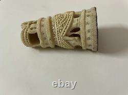 Antique Statue Figurine 1911 Bovine Handcarved Vintage Old Rare Collectible
