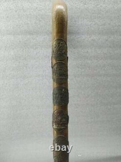 Antique Stick Wood Canes Walking Coins Metal Germany Collection Rare Old 20th