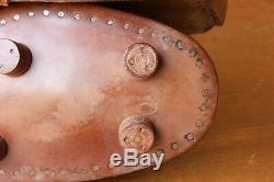 Antique The BBC Brown Leather Football Boots. Old Vintage Soccer Cleats c1910