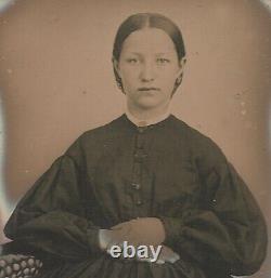Antique Tintype Pretty Bizarre Special Effects Eerie Photo 16 Year Old Teen Girl