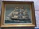 Antique Uss Constitution Old American Frigate Ship Navy Seascape Oil Painting