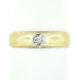 Antique Victorian 14k Gold. 15ct Old Mine Bezel Diamond Solitaire Wide Band Ring