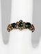 Antique Victorian 1880s 1ct Old Euro Natural Emerald Pearl 14k Yellow Gold Ring