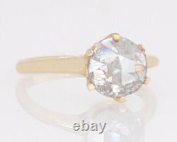 Antique Victorian 1.29ct Old Rose Cut Diamond 14K Gold Engagement Ring Size 6.75