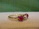 Antique Victorian Ruby And Old Mine Cut Diamond Ring 18k Gold