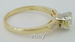 Antique Vintage 0.87 ct 14k Gold Old European Diamond 3-Stone Engagement Ring
