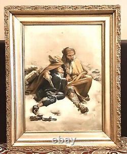 Antique Vintage 1899 COSSACK&PEASANT PAINTING Oil/Canvas Signed Gramlich Old