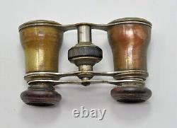 Antique Vintage Brass French Opera Binoculars Original Old Hand Crafted