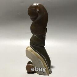 Antique Vintage Chinese Old Agate Beautiful Carving Figure Statue Collection Art