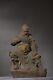 Antique Vintage Chinese Old Wood Carved Painted Guan Yu Statue Wooden Sculpture