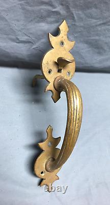 Antique Vintage Deco Brass Entryway Pull Handle Old Door Hardware 257-24B