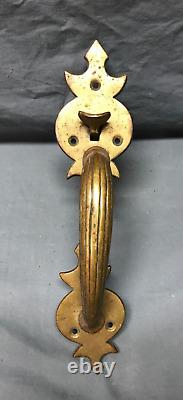 Antique Vintage Deco Brass Entryway Pull Handle Old Door Hardware 257-24B