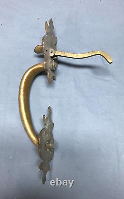 Antique Vintage Deco Brass Entryway Pull Handle Old Door Hardware 257-24B