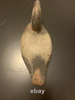 Antique Vintage Duck Decoy Glass Eyes Wood Very Old