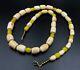 Antique Vintage Gems Jewelry White Coral Yellow Glass Trade Old Beads Strand Lot