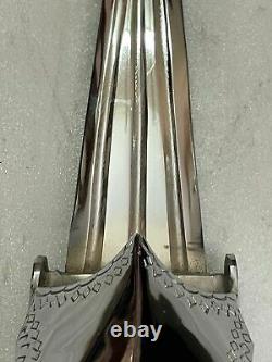Antique Vintage HOOKED KATAR DAMASCUS Dagger with Shield Old Rare Collectible