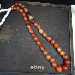 Antique Vintage Himalayan African Afghan Carnelian Agate Old Bead Necklace