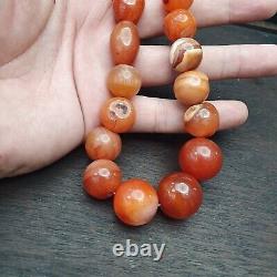 Antique Vintage Himalayan African Afghan Carnelian Agate Old Bead Necklace