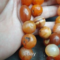 Antique Vintage Himalayan African Afghan Carnelian Agate Old Bead Necklace