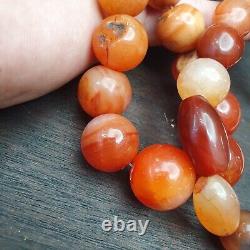 Antique Vintage Himalayan African Afghan Carnelian Agate Old Bead Necklace