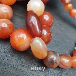 Antique Vintage Himalayan African Afghan Carnelian Agate Old Bead Necklace