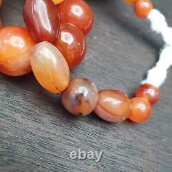 Antique Vintage Himalayan African Afghan Carnelian Agate Old Bead Necklace