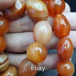 Antique Vintage Himalayan African Afghan Carnelian Agate Old Bead Necklace