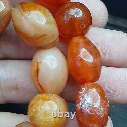 Antique Vintage Himalayan African Afghan Carnelian Agate Old Bead Necklace