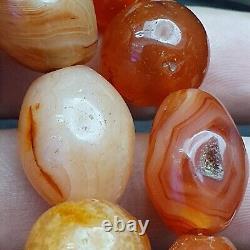 Antique Vintage Himalayan African Afghan Carnelian Agate Old Bead Necklace