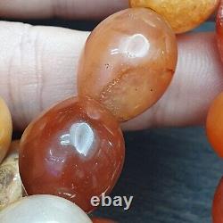 Antique Vintage Himalayan African Afghan Carnelian Agate Old Bead Necklace