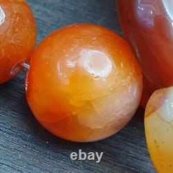 Antique Vintage Himalayan African Afghan Carnelian Agate Old Bead Necklace