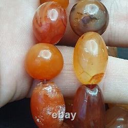 Antique Vintage Himalayan African Afghan Carnelian Agate Old Bead Necklace