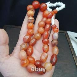 Antique Vintage Himalayan African Afghan Carnelian Agate Old Bead Necklace