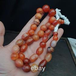 Antique Vintage Himalayan African Afghan Carnelian Agate Old Bead Necklace