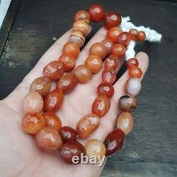 Antique Vintage Himalayan African Afghan Carnelian Agate Old Bead Necklace