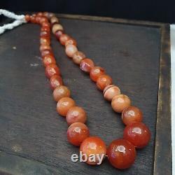 Antique Vintage Himalayan African Afghan Carnelian Agate Old Bead Necklace