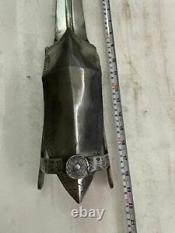 Antique Vintage Hooked Katar Dagger Handmade with Shield Old Rare Collectible
