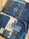 Antique Vintage Japanese Boro Old Cloth Patch Indigo Kasuri Both Sides Japan