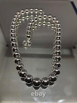 Antique Vintage NEW OLD STOCK Van Dell Vintage Sterling Ball Bead Necklace 15.5
