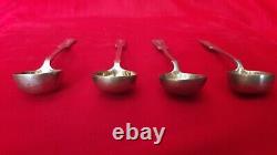 Antique Vintage Old 1920s Solid Bronze Kitchen Cutlery Table Spoon 4 Pcs Rare A7