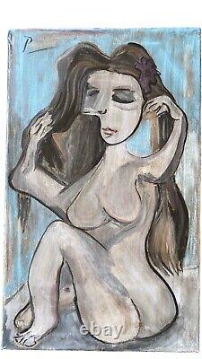 Antique Vintage Old 1938 Cubist Oil On Canvas Signed P, dated 3.2.38. Picasso