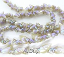 Antique Vintage Old Art Deco Iridescent Shell Tasmanian Maireener Necklace Beads