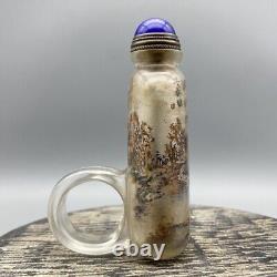 Antique Vintage Old Beijing Glaze Inside Painting Landscape Nicely Snuff Bottle