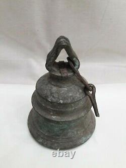Antique Vintage Old Bell Metal Wall Hanging Bell 18c Very Rare collectable B1