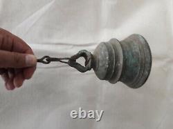 Antique Vintage Old Bell Metal Wall Hanging Bell 18c Very Rare collectable B1