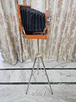 Antique Vintage Old Camera With Metal Tripod Stand Collectible Decorative Gift