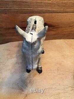Antique Vintage Old Cast Iron Donkey Coin Bank