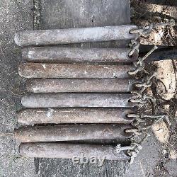 Antique Vintage Old Cast Iron Window sash weights from 1930's Lot Of 8-6lbs