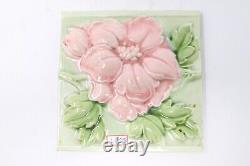 Antique Vintage Old Ceramic England Floral Majolica Art Tile Collectable RH8037